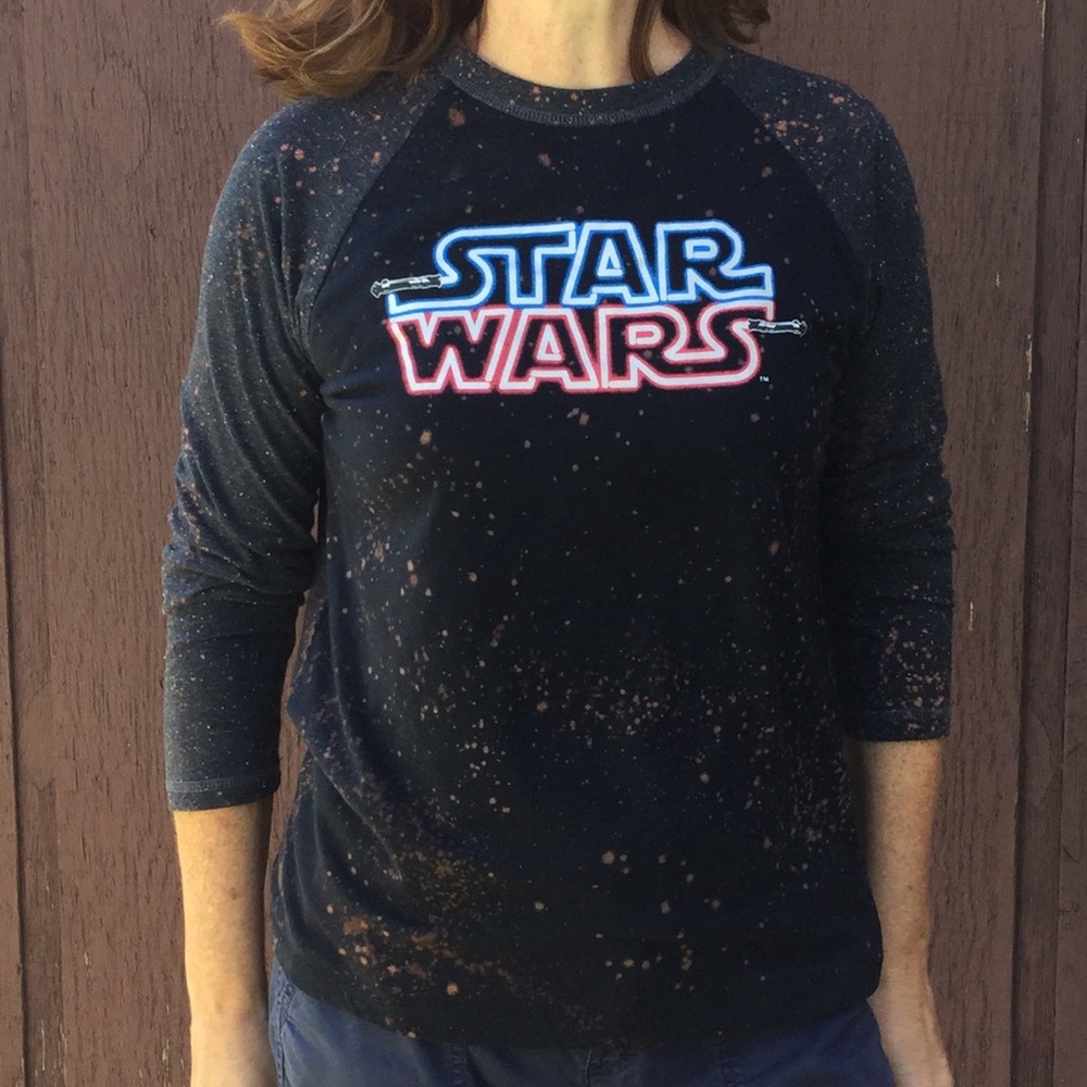 Star Wars Baseball Bleach Tee sz M - Picture 1 of 6